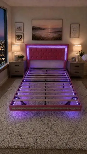 Stop settling for boring beds! Our illuminated floating bed on clearance creates stunning bedroom vibes at low cost #TikTokShopDealsforYouDays #FloatingBedFrame #BedroomAesthetic #LedRoomDecor #HomeMakeover2026