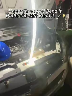 Under the hood? Bend it. Under the car? Bend it. 🔧💡
 27" flexible LED work light. High lumen. Magnetic.
 Rechargeable. 7-hour runtime. Hands-free.
 Perfect for car engines, mechanics, off-road repairs.
 Summer vibes. Hardcore light.
 Link in bio 🔦#WorkLight #BendableLight #LEDFlashlight#CarRepair#InspectionLight