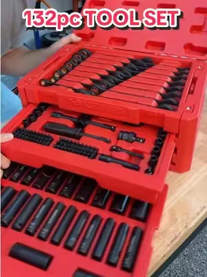 Check out this complete 132 pc tool set! #tools #mechanic #sockets #ratchet #dealsforyoudays 