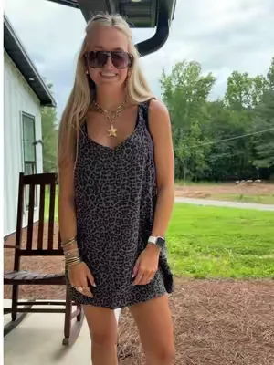 Love this new leopard print color in my favorite activewear dress! The quality and comfort are too good! #dealsforyoudays #tiktokshopcreatorpicks #summerootd #leoparddress #activewear 