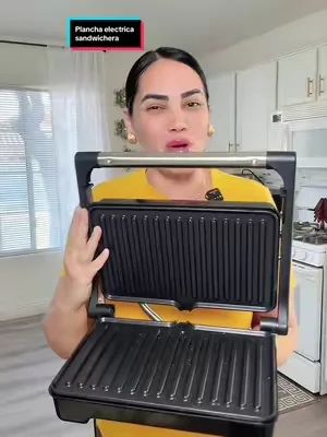 Prensa para panini YASHE, sandwichera de 1200 W, máquina para panini con placas de aluminio fundido y revestimiento antiadherente, capacidad para 2 rebanadas de pan, apertura de 180 grados, fácil de limpiar y versátil.#tiktokshopcreatorpicks #dealsforyoudays #planchaelectrica #parrillaelectrica #cocina 
