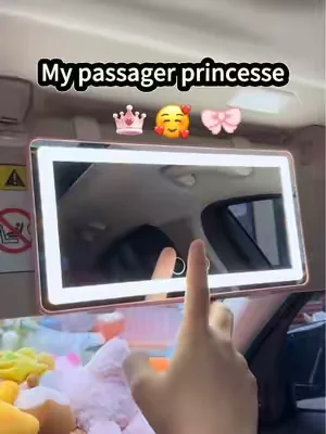 JOYTUTUS Car Sun Visor Vanity Mirror with 3 LED Lights USB Rechargeable 1500mAh Battery Touch-Sensitive Control Dimmable Bicolor Lighting for Enhanced Makeup Routine #passengerprincess #passengerseat #mirror #passengerprincess💅🏽 #fypシ゚viral