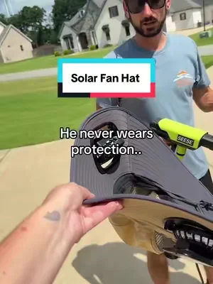 Not only does it protected your head and shoulders but it keeps you cool #solarfanhat #fanhat #hat #summermusthave #tiktokshopcreatorpicks 