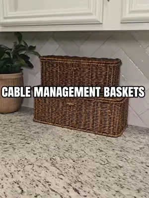 Out of sight & out of mind! yes, thank you! Cable management baskets 🧺 ✨️  #DealsforYouDays #DFYD #organization #chargingstation 
