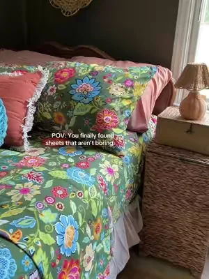 I used to think floral bedding looked old-fashioned, but this set completely changed my mind. The colors are bold, the print is gorgeous, and they instantly made my bedroom feel brighter, cozier, and full of personality.#dealsforyoudays #summervibes #bedding #bedsheets #sheets 