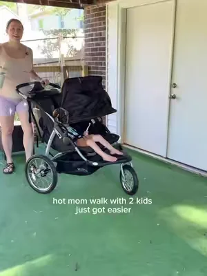 Only weighs 32 pounds and I love that it fits in the trunk of a small car easily! @Baby Trend #stroller #doublestroller #joggingstroller #2kids #dealsforyoudays 