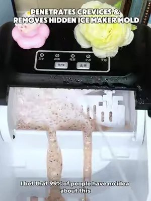 The hidden mess inside your ice maker is so gross.#icemaker #CleanTok #gross #ice #icemakercleaning 