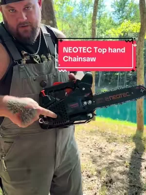 This little Chainsaw will eat! #neotec #chainsaw #outdoortools #homeowner #yardcleanup 