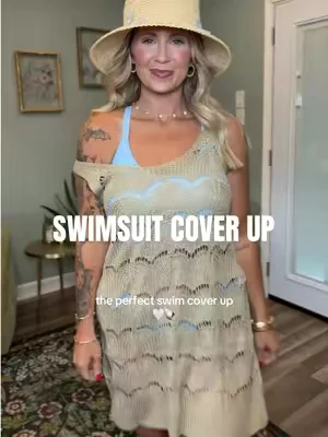 This cover up feels so high end. The material is soft and lightweight. Definitely wearing on repeat this summer! ☀️🌊 #swimcoverup #coverup #beachcoverup #bathingsuitcoverup #summerstyle 