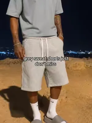 looks like sweatpants energy without being too hot #fleeceshorts #sweatshorts #greyshorts #baggyshorts #fyp 