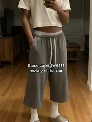 weird at first, then you realize the fit goes crazy #capris #croppedpants #baggyshorts #streetwear #fyp 