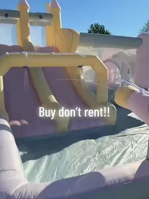 Totally worth it for hours of fun! #staycation #waterslide #inflatable #bouncehouse 