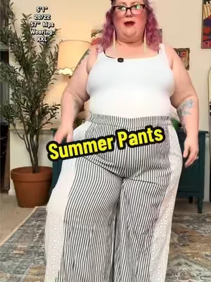 TARSE Women’s Striped Boho Palazzo Pants ✨ #linenpants #palazzopants #curvyfashion #plussizefashion #DealsForYouDays 