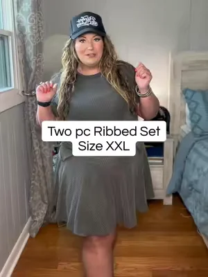 Robbed 2 pc Set in XXL! #curvyfashion #curvytiktok #twopieceset #twopieceoutfit #ribbed 