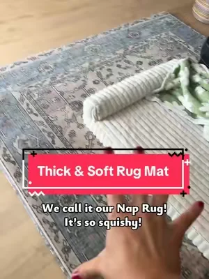 Our sleep mat rug for the living room rug is the softest and thickest rug we have ever had! Easily take a nap on it let the kids play and the animals love it! #KidsRug #kidsmat #AreaRug #softrug #playmat 
