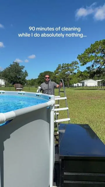 Pool cleaning doesn’t have to be a chore. This cordless robotic pool cleaner runs for up to 90 minutes, automatically vacuums debris, and even parks itself when it’s done. Perfect for flat-bottom above-ground pools up to 860 sq. ft. #gosvor #gosvorvacuum #poolvacuum #pool #poolcleaning 