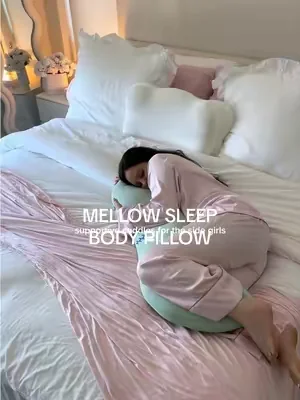 literally feels like cuddling all night ☁️💤😴 not waking up sore and sweaty tysm for making this @Mellow Sleep #pillow #bodypillow #pillows #bedding #bedroominspo 