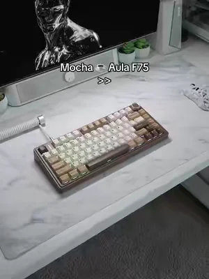 Mocha brown colorway is so nice 😫 #aula #f75 #mochabrown #keyboard #dealsforyoudays 