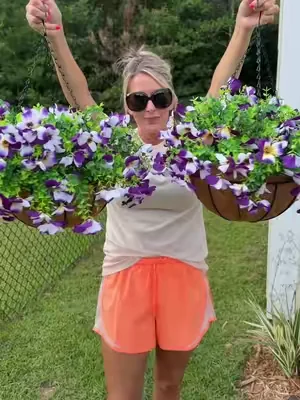 2 piece artificial hanging flower baskets #flowerbasket #artificialflowers #SummerVibes #fakeflowers #creatorsearchinsights 