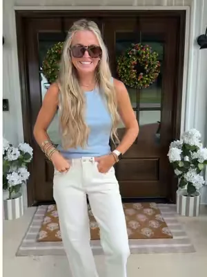 Obsessed with these Flamingals Stretchy Jeans! Stretchy, comfy and the best quality! The perfect summer Jean! #dealsforyoudays #tiktokshopcreatorpicks #summerootd #flamingals #summerjeans 