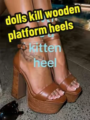 we dk her 🌺🏝️🥂 #SummerFashion #outfitinspo #highheels #platformheels #dealsforyoudays dolls kill wooden platform heels WOW