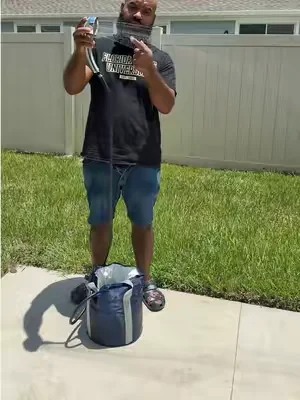 You like going to the beach this portable shower is great to get any and all that sand off you and your kids! #shower #showertok #campinggear #campingessentials #campinglife 