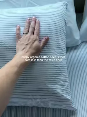 Because sleeping in hot plastic is 🤢 @Lane Linen #organiccotton #sheets #bedding #bed #dealsforyoudays 