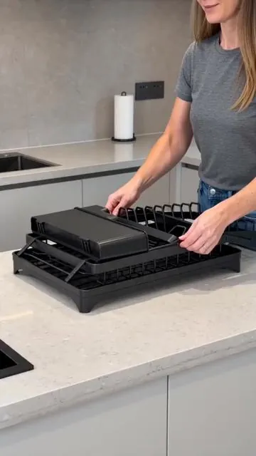 Keep your kitchen tidy and efficient with this 2-tier dish drying rack! 🍽️ Its smart design includes a convenient drainboard and a foldable frame, perfect for saving counter space. Get organized with ease. This detachable dish drainer is an essential kitchen gadget for a clutter-free home. Tap to shop and upgrade your kitchen! #kitchenorganizer #dishes #DealsForYouDays #AIGC #Moras