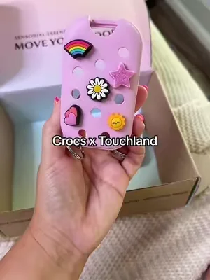 The cutest Collab ever!  CrocsxTouchland  perfect for summer, but also perfect for back to school! #touchland #crocs #backtoschoolshopping #backpackaccessories 