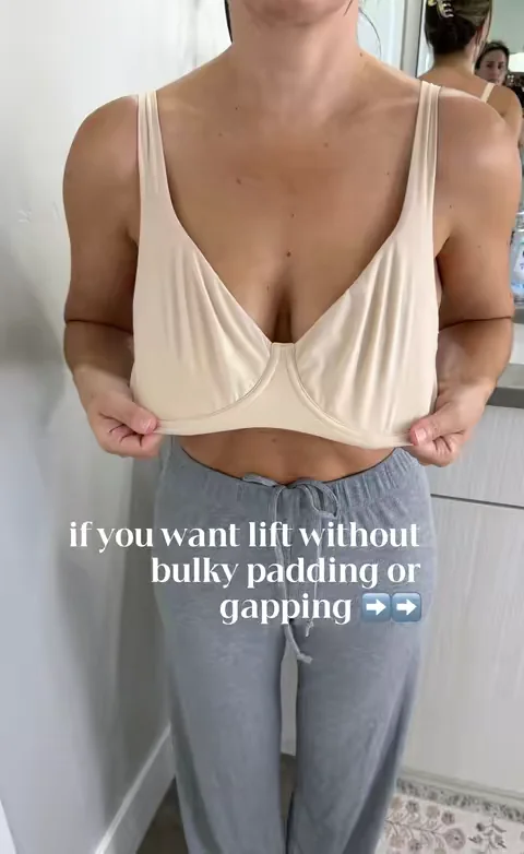 True to size I am in a 34dd  —- 🤍 buttery soft stretchy cups  🤍 easy to wear 🤍 smooth  🤍 lower neckline  —— ❌ no itchy lace ❌ no thick seams showing thru ur outfit  ❌ no bulky padding #balconettebra #bratok #bra #DealsForYouDays #SummerWins 