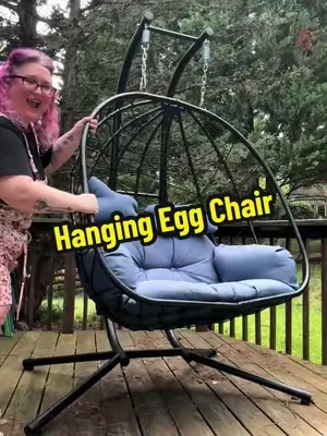 RIWENGO Double Hanging Egg Chair ✨ #eggchair #hangingeggchair #outdoorchair #patioseason #DealsForYouDays 