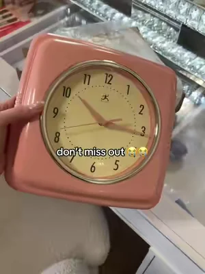 Infinity Instruments 9" Retro Silent Kitchen Clock 🕰️ ✨🌸 #vintageclock #qvcfinds #retroclock #kitchenclock #dealsforyoudays 