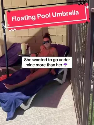 This pool bar umbrella throws the perfect shade for summer fun!! #poolumbrella #floatingumbrella #poolbarumbrella #poolparty #dealsforyoudays 