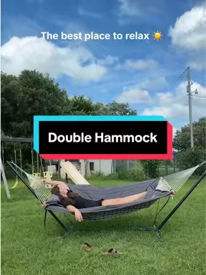 This in my backyard is the best thing ever #doublehammock #hammock #dealsforyoudays #summerwins #summervibes  @Garvee-Outdoor-Living 