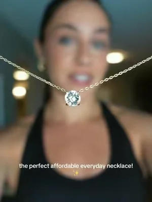 One of my absolute favorite everyday necklaces from Pavoi! This is their 14k gold plated solitaire pendant necklace✨ #necklace #pavoijewelry #nontarnishjewelry #affordablejewelry #dealsforyoudays 
