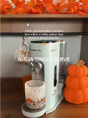 Was craving a pumpkin cream cold brew🎃☕️ My ninja single serve coffee maker brews pods OR grounds (has a built in adapter, measuring spoon for grounds). Takes up very little counter space too! 🍂🥛☕️ @Ninja Kitchen  #ninjacoffeemaker #ninjasingleservecoffeemaker #pumpkincreamcoldbrew #pslseason #fallvibes 
