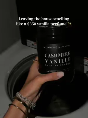 My clothes, towels, sheets… everything smells luxurious 😍 and my entire laundry room smells incredible ✨ #mavwickslaundry #mavwicksfragrance #vanillacashmere #laundrytok #perfumetok 