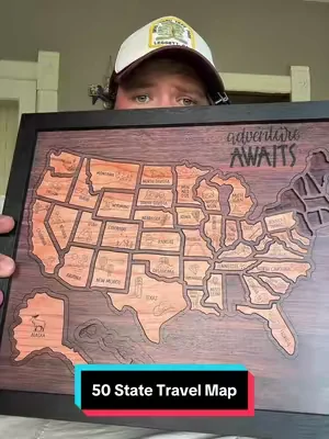 Wooden puzzle map of all 50 states! #travel #roadtrip #50states #rvlife #camping 