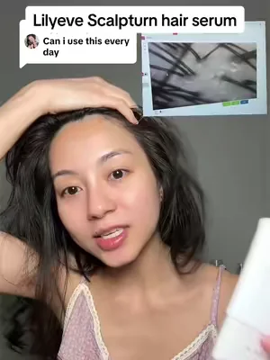 Replying to @clarahyee Love using this @LILYEVE GLOBAL everyday. It's non greasy, super cooling and promotes new growth !!  #lilyevehairserum #hairgrowthtips #scalpcare #koreanhaircare #dealsforyoudays 
