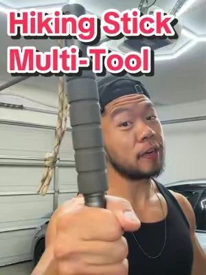 These Hiking Stick Multi-Tools have everything you need for an outdoor adventure! #outdoorgear #Hiking #campinggear #fishing #giftsforhim 