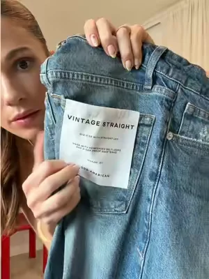 NEW👖🎞️ VINTAGE STRAIGHT @GOOD AMERICAN The perfect pair 🫶  #goodamerican #vintagejean #jeantok #newjeans 