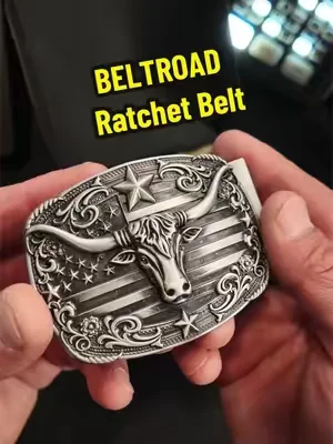 Classic western style with a modern ratchet design. The BELTROAD belt gives you a precise fit every time, a detailed bull skull buckle, and a premium look. #BELTROAD #WesternBelt #CowboyStyle #MensFashion #GiftIdeasForMen