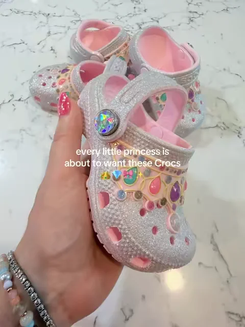 Princess Crocs for babies and toddlers; easily one of the cutest Crocs drops yet 👑✨ #crocs #ToddlerCrocs #kidscrocs #toddlermom #toddlershoes 