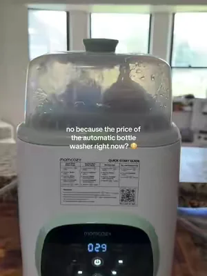 I call this my sanity saver as an overstimulated mom 😆 no more bottles piled up in the sink 🙌🏼 #momcozybottlesterilizeranddryer #momcozykleanpal #automaticbottlewasher #momtips #dealsforyoudays 
