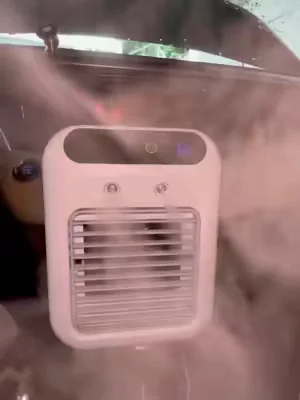 Why go broke trying to fix your car A/C🧊⛄️🌬️🥶 #MiniAirConditioner #PortableAirCooler #RoomCoolingHack #USBRechargeableFan #dealsforyoudays 