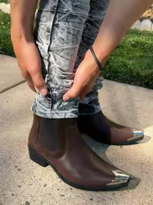 Botas al tobillo para hombre  Elige tu color favorito desde el carrito naranja para obtener 28% de descuento + envío gratis. 🇺🇸  #bootsformen #chelseaboots #botasvaqueras #dealsforyoudays #parati 
