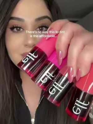 $5 Cherry Cola e.l.f lip tint 🍒 #liptint #lipstain #elfcosmetics #makeuphacks #affordablemakeup 