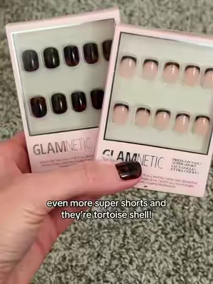 New tortoise shell super shorts from Glamnetic! #glamnetic #pressonnails #shortnails #shortnailinspo 