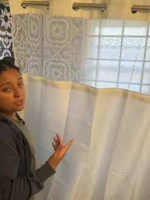 Seriously the best shower curtains 🙌🏾#showercurtain #dealsforyoudays #bathroommakeover #CleanTok #nohookshowercutain 