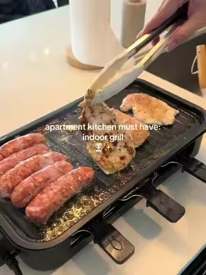 apartment friendly indoor grill has been the BEST kitchen addition ever its so easy to cook my meals on it and it’s completely replaced my regular stovetop 10/10 recommend #dealsforyoudays #summerwins #indoorgrill #apartmentmusthaves #kitchenfinds 